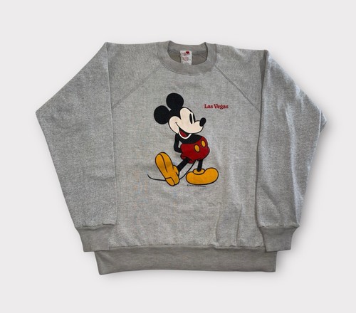 Vintage Disney Mickey Mouse Sweatshirt Adult M/L Gray Crewneck Pullover 90s