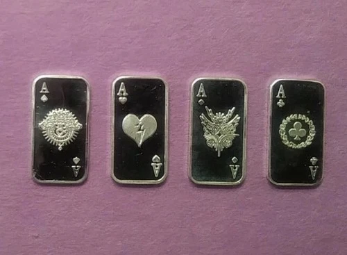 4 Gram silver Set Card Bars .999 Fine