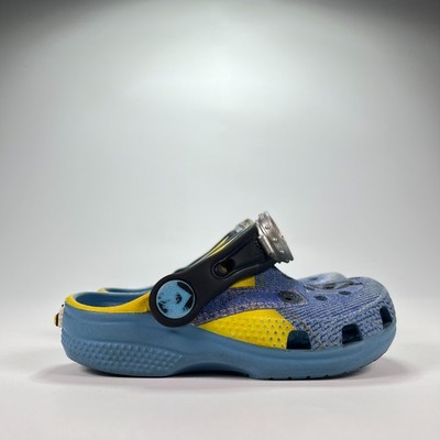 Despicable Me x Crocs Classic Clog Blue Yellow Minions Slip On Shoes Kids Size 7
