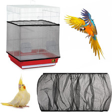 Adjustable Bird Cage Seed Catcher Bird Cage Net Cover Seed Catcher Elastic Band