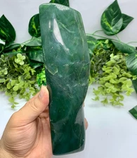 878g Green Nephrite Jade Free Form, Nephrite Jade Free Form Stone, Green Nephrit