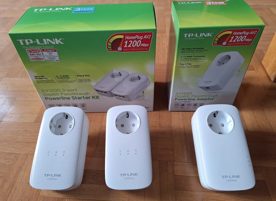 TP-Link Powerline, 3er Set (2x TL-PA8030P, 1x TL-PA8010P)