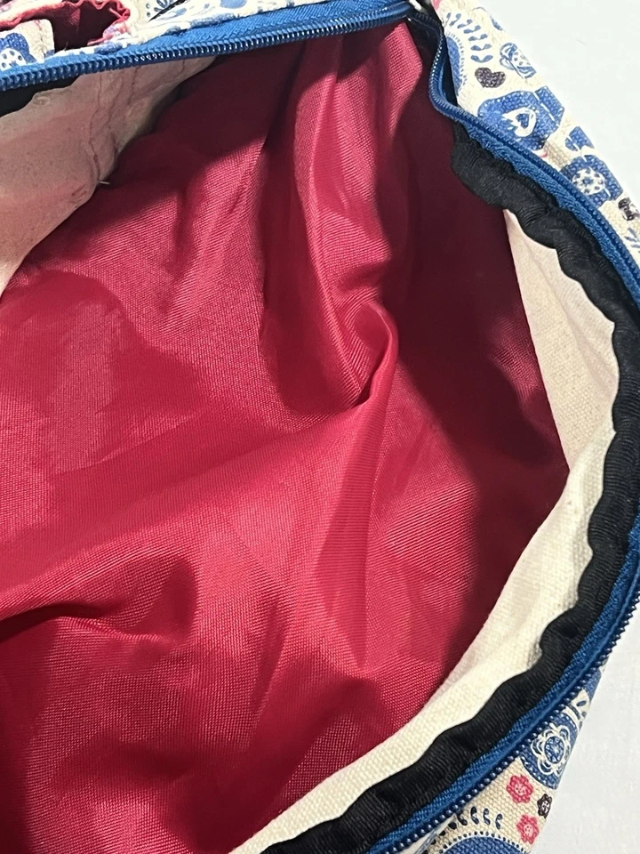 EUC Kava Crossbody Bag Rabbit Multiple Pockets Blue Beige Pink - Image 4 of 4