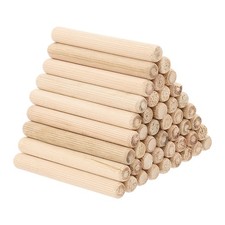 50pcs 12 x 100mm Wood Dowel Pins Fluted Wooden Dowel Pin Straight Groove Rods