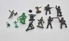 Vintage 1960s Marx Army Men Plastic Military Figure Lot with others. 13 total
