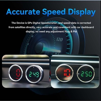 Clear Easy-To-Read Sturdy Scratch-Resistant Car Speed Monitoring Dual-Dial Gauge