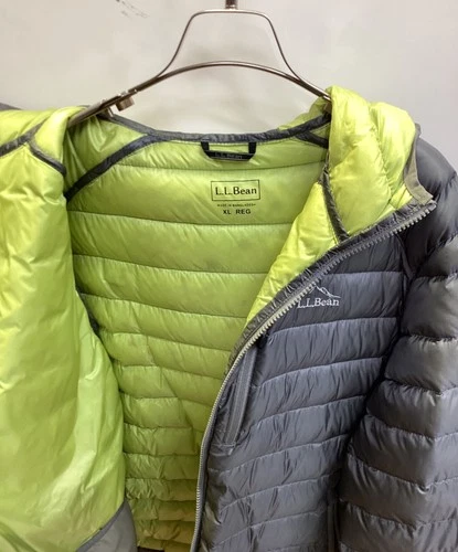 L.L.Bean Outdoor Puffer Jacket Men's Size XL Gray/Yellow image 6
