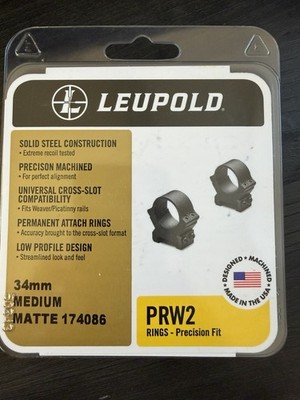 Leupold PRW2 34mm Steel Scope Rings - Matte Black (174086)