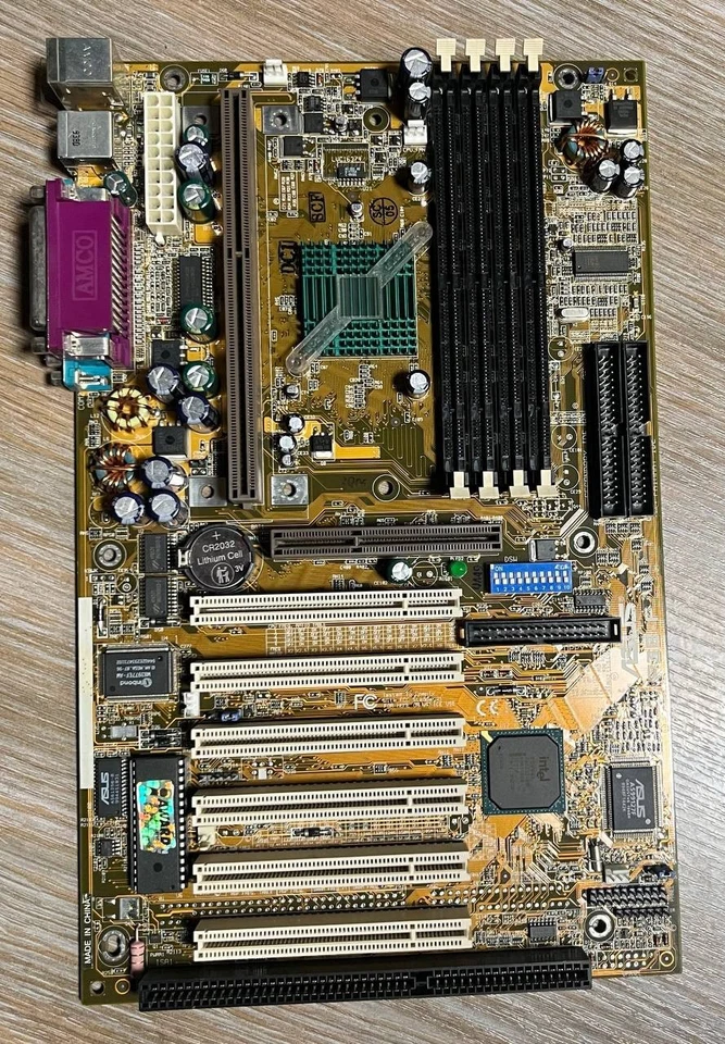 ASUS P3B-F REV 1.04 Motherboard Slot 1 Intel 440BX + PIII 550MHz + 256MB. TESTED - Image 2 of 4