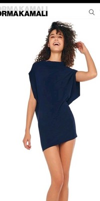 Norma Kamali L38355 Black Sleeveless All-in-One Above the Knee Dress Size M/38