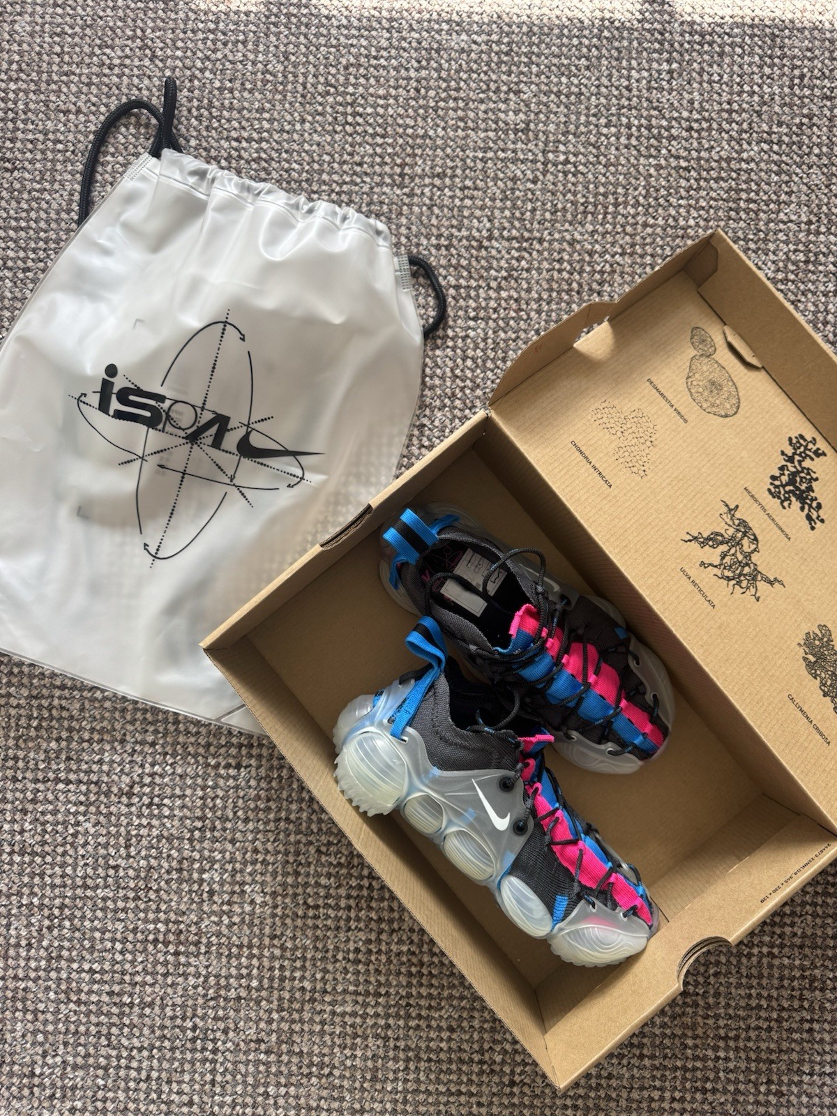 Nike ISPA Link Axis Anthracite Pink Blue Size 4 UK BNIB rare image 4