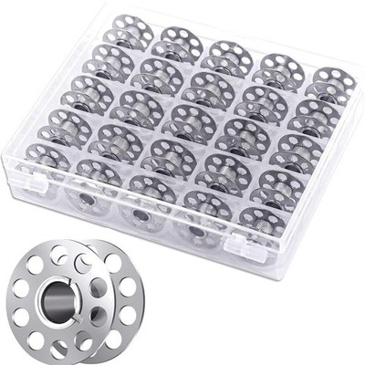 Nähmaschinenspulen Set 25 Stück Edelstahl Metall Spulen für Nähmaschine mit A...