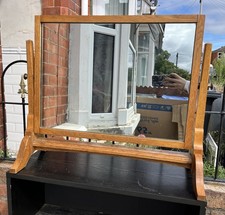 Solid Oak Air Ministry Swing Mirror from the 1950s