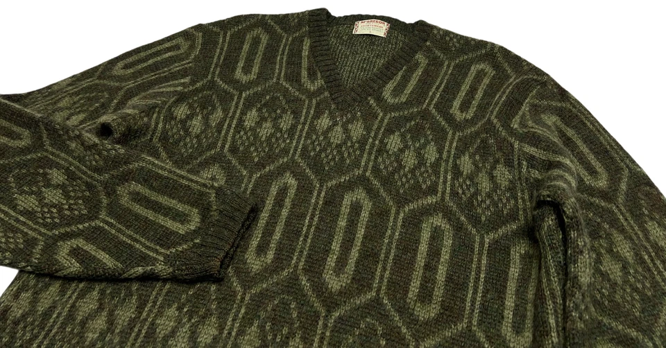 VTG McGregor Sweater Mens L Grunge Kurt Cobain 90's Style Green Kid Mohair READ - Image 2 of 4