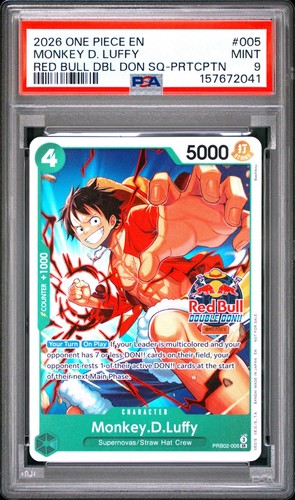 2026 One Piece Monkey D. Luffy Red Bull Participation Promo #005 PSA 9