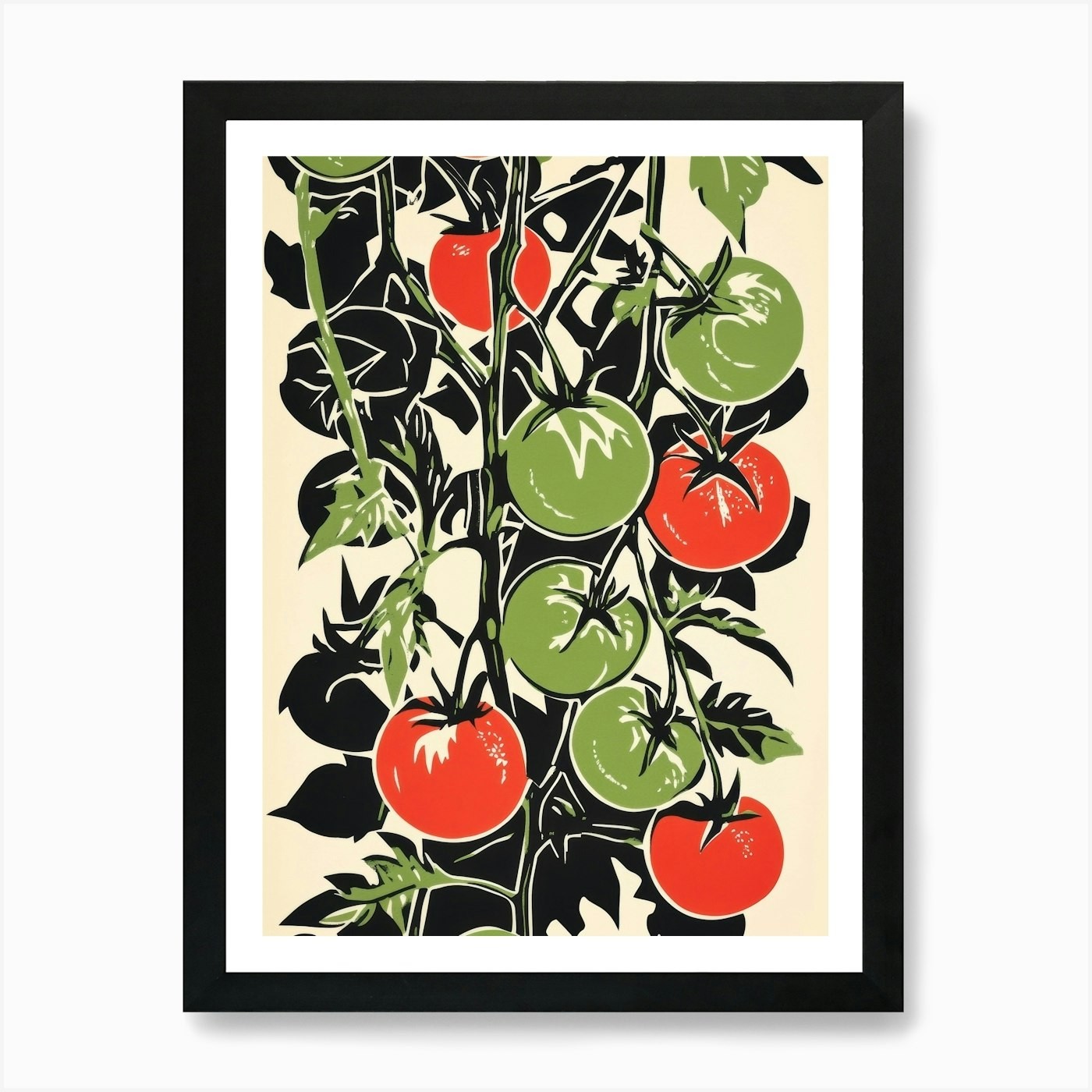 Tomatoes On The Vine Art Print Framed Wall Art Poster Canvas Print Picture