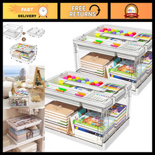24QT Clear Craft Storage Organizers with Trays - 2 Pack, Ideal for Crafts  Supp