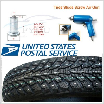 1000 Pcs Winter Wheel Tire Studs Screw Snow Spike Stud w Nail Air Gun Tool Kit