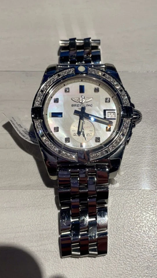 Breitling Galactic Unisex Steel Auto Diamond 36 A3733053/A717 Selling As-Is