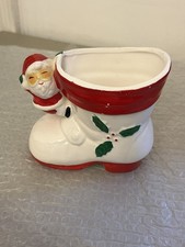 VINTAGE Redwing WEIHNACHTSMANNSTIEFEL MIT WEIHNACHTSMANN - BLUMENÜBERTOPF, Sweetie Halter