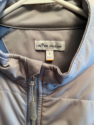 Peter Millar Golf Men's Large Full Zip, Blue/Grey Crown Sport Jacket-EUC!! - Picture 2 of 6