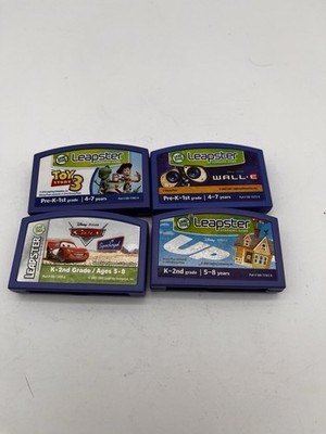 Leap Frog Leapste 4 Cartridge Lot- Cars, Toy Story 3, Up, Wall-E