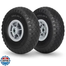 10x3.00-4 Flat Free Tire, 10" Heavy Duty Replacement Tire and Whe