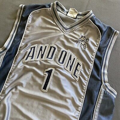 Vintage AND1 Basketball Jersey Mens Large Gray 2002 And 1 Vintage AND1 Basketball Jersey Mens Large Gray 2002 And 1