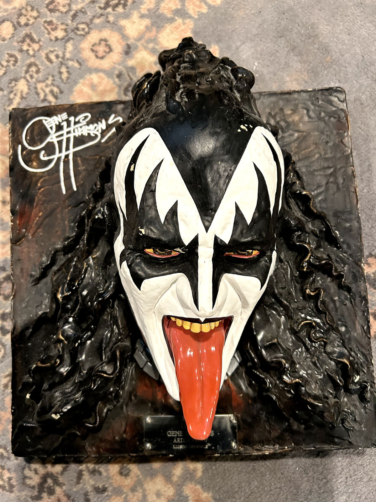 Autographed KISS Gene Simmons Wall Plaque Bust - Illusive Originals Artist Proof