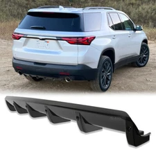 Rear Bumper Diffuser Lip Splitter Body Shark Fins Glossy For Chevrolet Traverse
