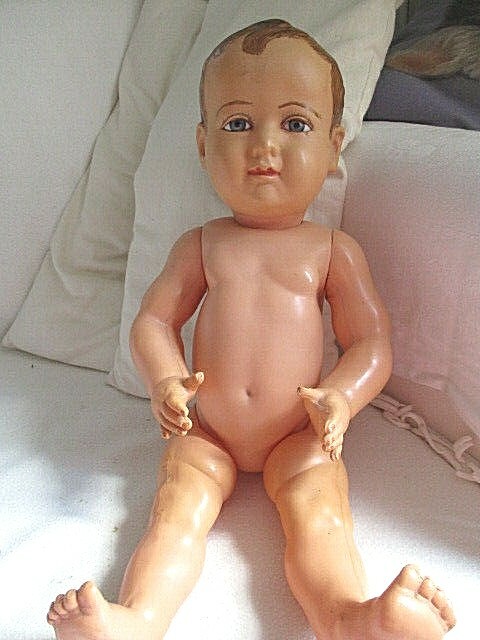 BAIGNEUR PETITCOLLIN ANCIEN EN CELLULOÏD N°50 / 49 CM ANNÉES 50 JAMBES RAIDES