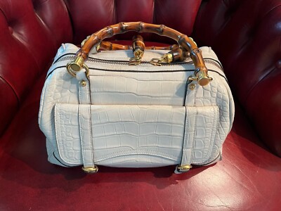 Original Gucci Tasche Bamboo Bag Elfenbein Krokodil Original