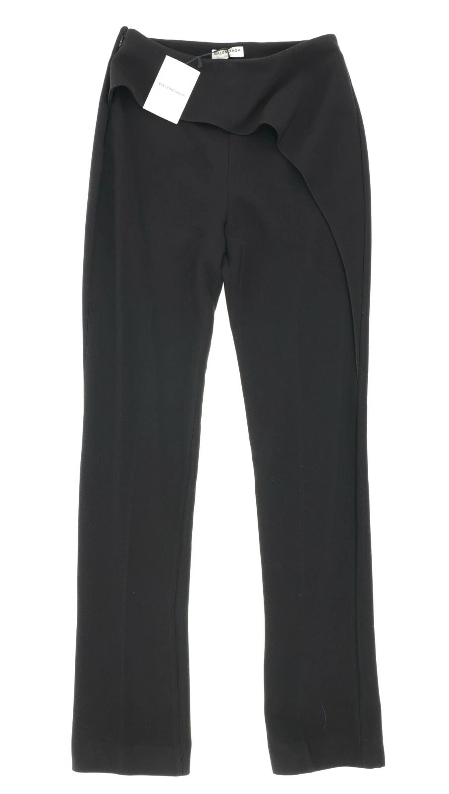 Pantaloni abiti neri Balenciaga da donna con rivestimento arricciacapelli L93907 taglia 38