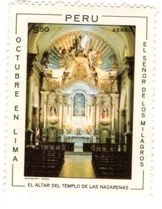 Lord of the Miracles at Nazarenas Shrine, October Fair Peru 1970, accept offers