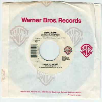 Chaka Khan Earth To Mickey Vinyl Single 7inch Warner