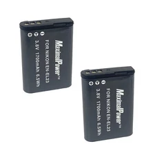 Refuelergy TWO BATTERIES for NIKON EN-EL23 COOLPIX S810c P600 MH-67P 1700mAh