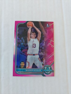 2021-22 Bowman U Basketball Walker Kessler #12 Pink Refractor Minnesota 1st