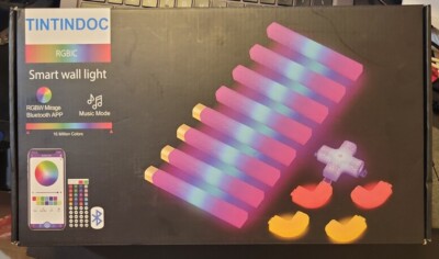 Tintindoc Smart Wall Light, Multicolor Customizable, Music synch, and Bluetooth