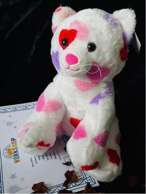 Build a Bear Be Mine Kätzchen Valentinstag Stofftier mit rotem Herzauge