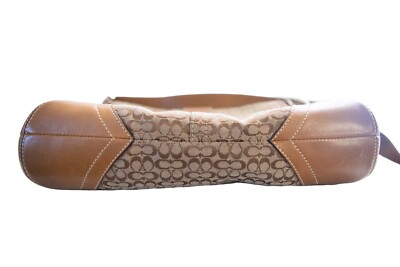 COACH Signature Beige Brown Shoulder Bag hand bag 6377 Authentic