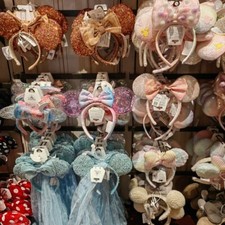 2025 Loungefly Disney Parks Mickey Cinderella Ears Sequins Headband Disneyland