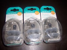 Sealed Nanobebe Extra Soft Silicone Nipples 2 X 0 months 1X 6M 