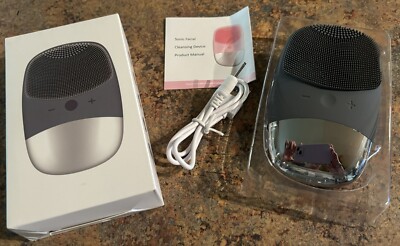 NEW torn box Mini Silicone Rechargeable Sonic Face Cleansing Brush Skin Massager