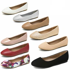 Womens Ballerina Ballet Flats Round Toe Slip On Comfortable Casual Walking Shoes