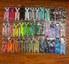 40 Colors Sexy Men Women Clip-on 1xSuspenders Elastic Y-Shape Adjustable Brace