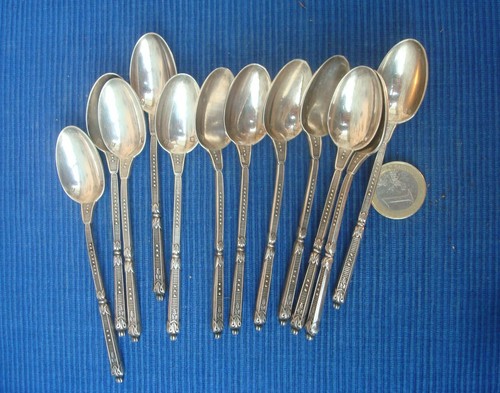 Cuillères anciennes à thé/café en métal argenté - 6 X | Kaufen auf