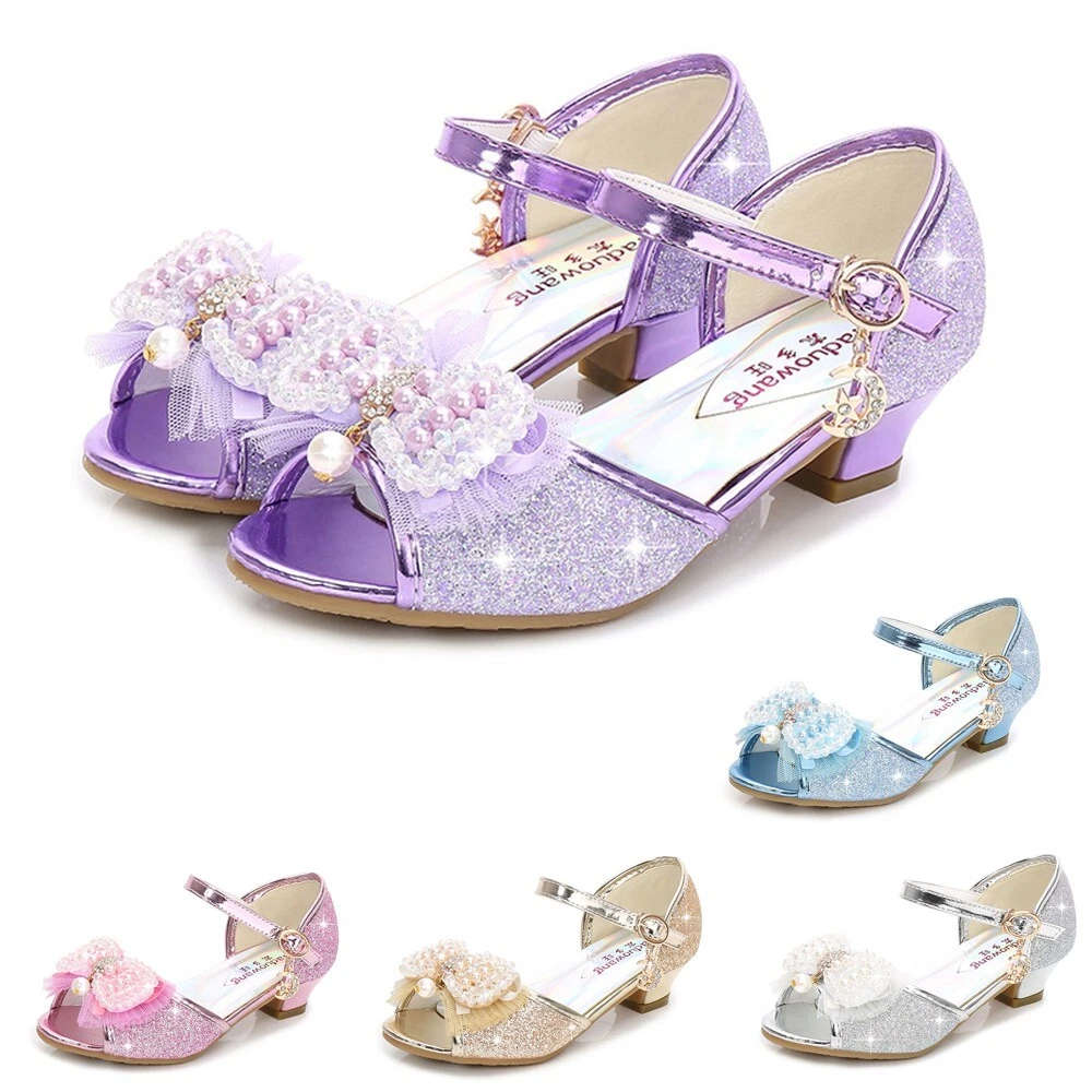 CONVERSE Vestito bambina sandali tacco alto carino moda fiocco scintillante scarpe principessa