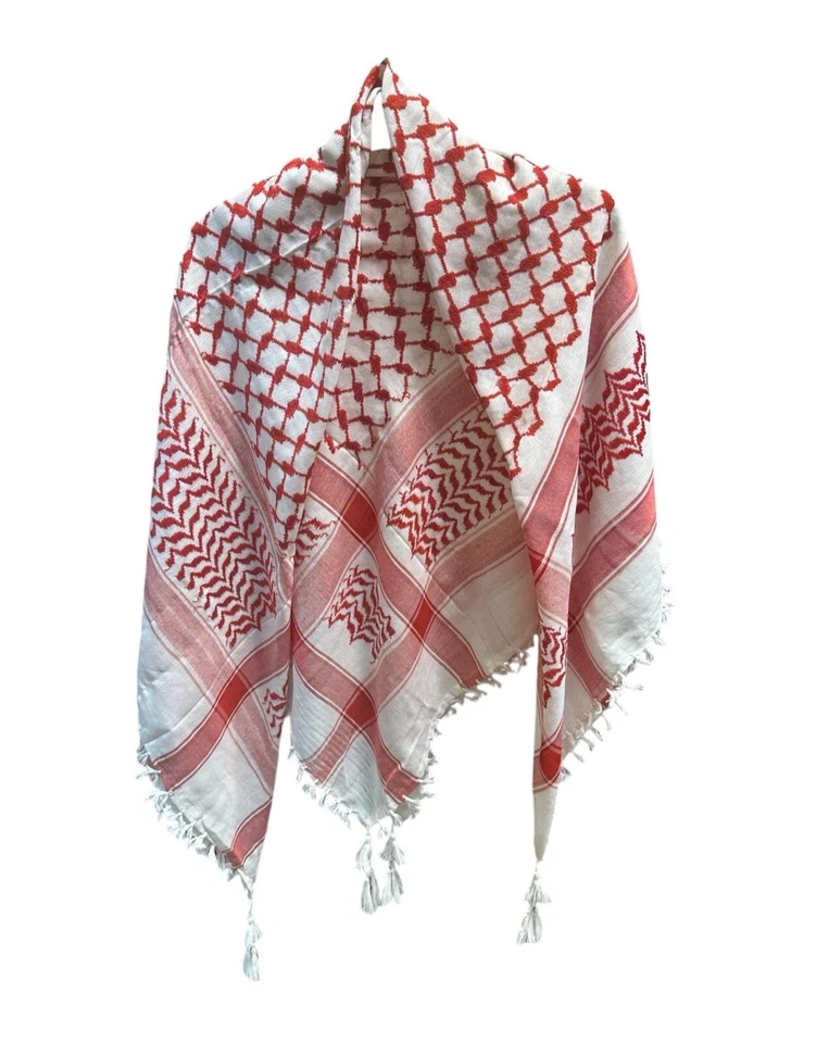 Bufanda Keffiyeh Palistine, bufanda de algodón unisex, bufanda Shemagh, bufanda roja Gazza Foto 3 de 4