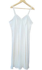 Vtg Sears The Doesnt Slip Slippery Ivory Lace Trim Bow Anti Cling Women 38 Tall