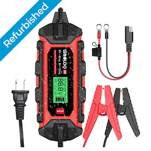 GOOLOO S4 4 Amp Car Battery Charger Automotive Smart Trickle Charger Maintainer